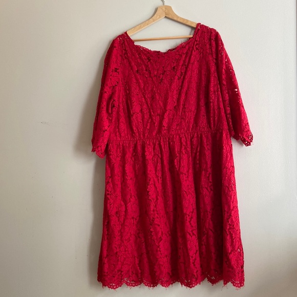 Lane Bryant | Dresses | Size 2 Red Lace Lane Bryant Dress | Poshmark